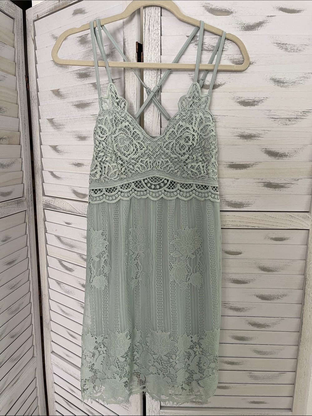 Lace Strappy dress Sage